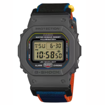 CASIO G-SHOCK DW-5600MNC-8A2 BLACK CLOTH BAND DIGITAL MEN WATCH